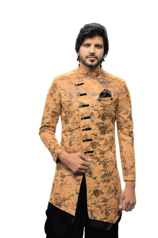 Brown Suede Indo Western