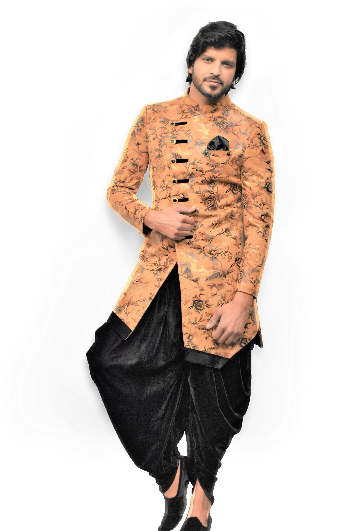 Brown Suede Indo Western