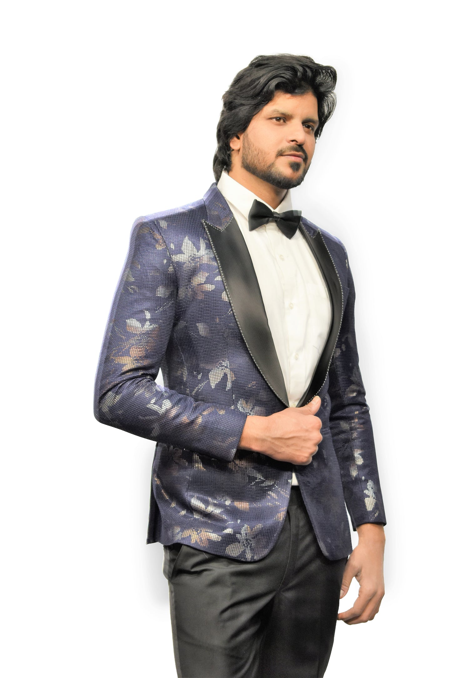 Blue Colour Knitted Tuxedo