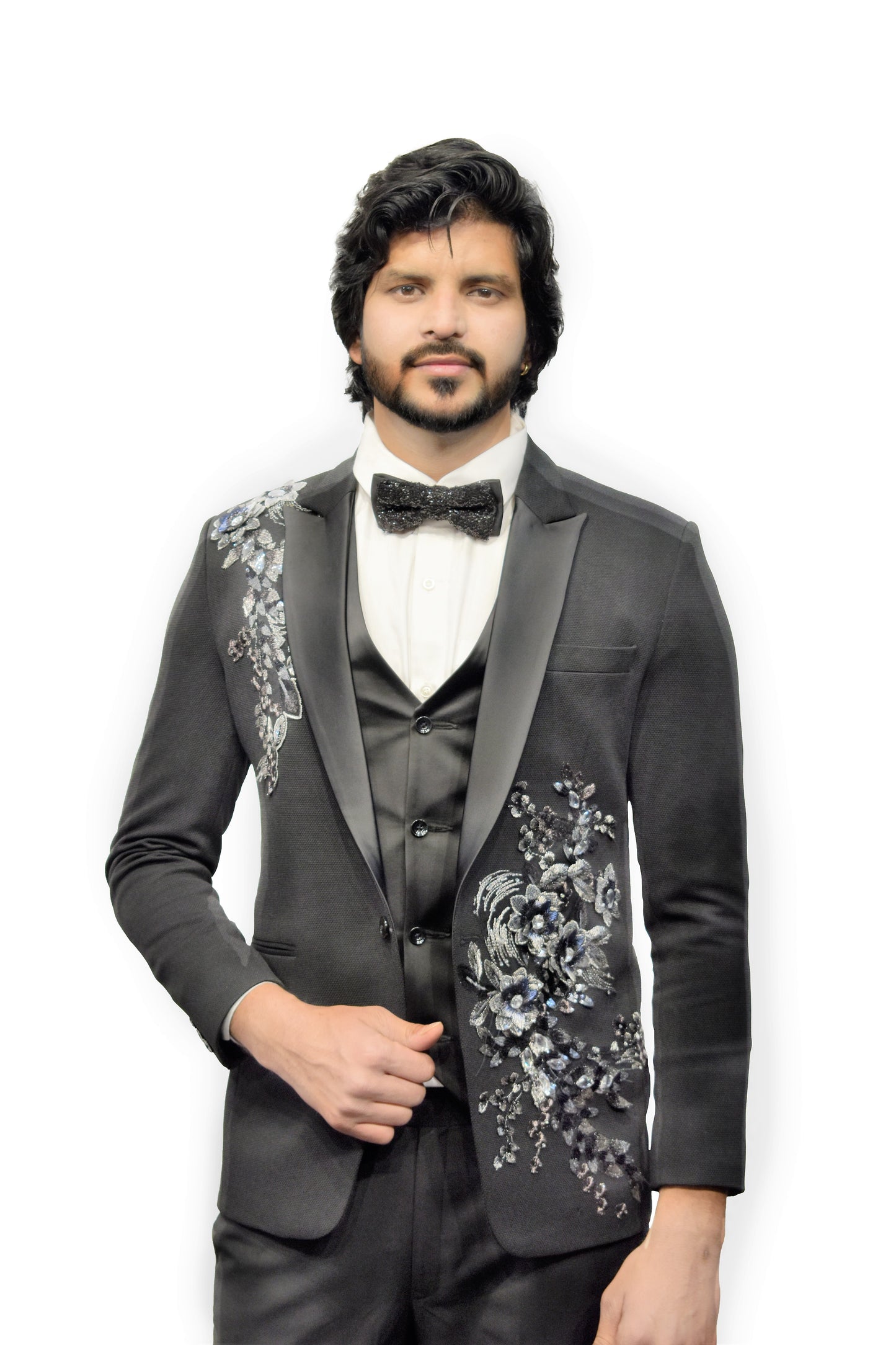 Black Embroidered Suit