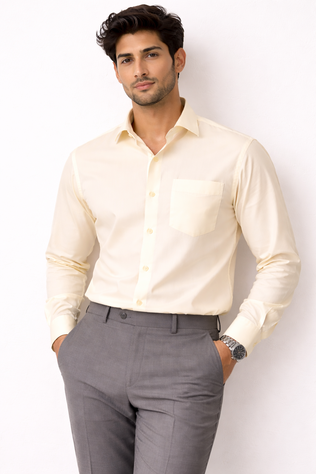 Men's Ivory Formal Shirt – Premium Fabric
