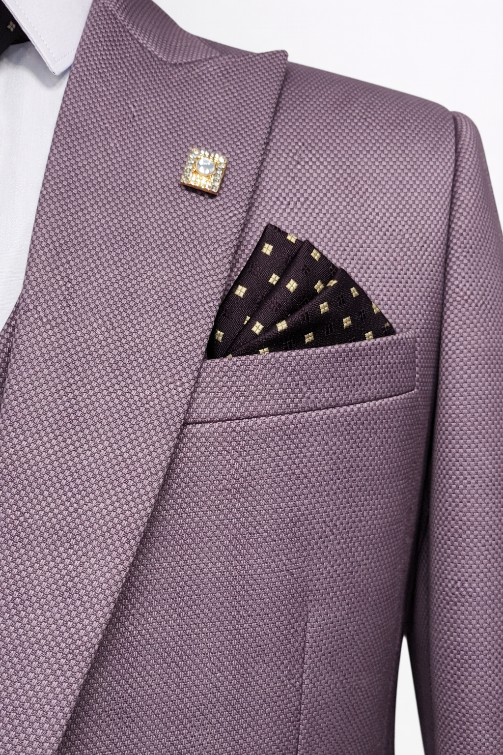 Mauve Italian Knit 5-Piece Suit