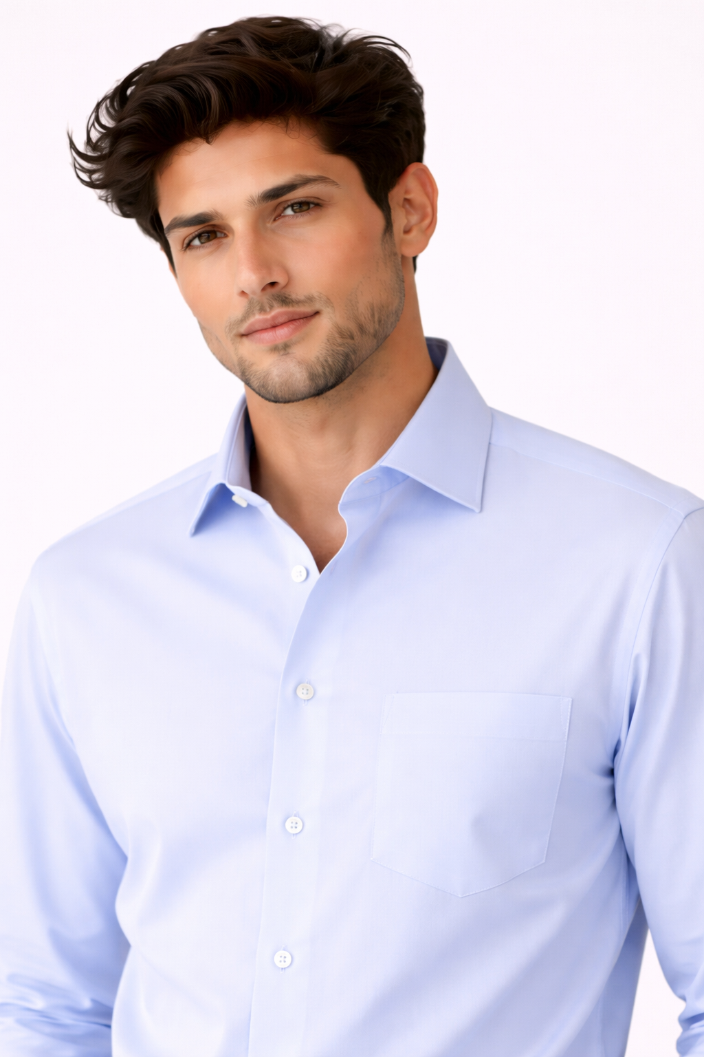 Light Blue 100% Cotton Men's Shirt