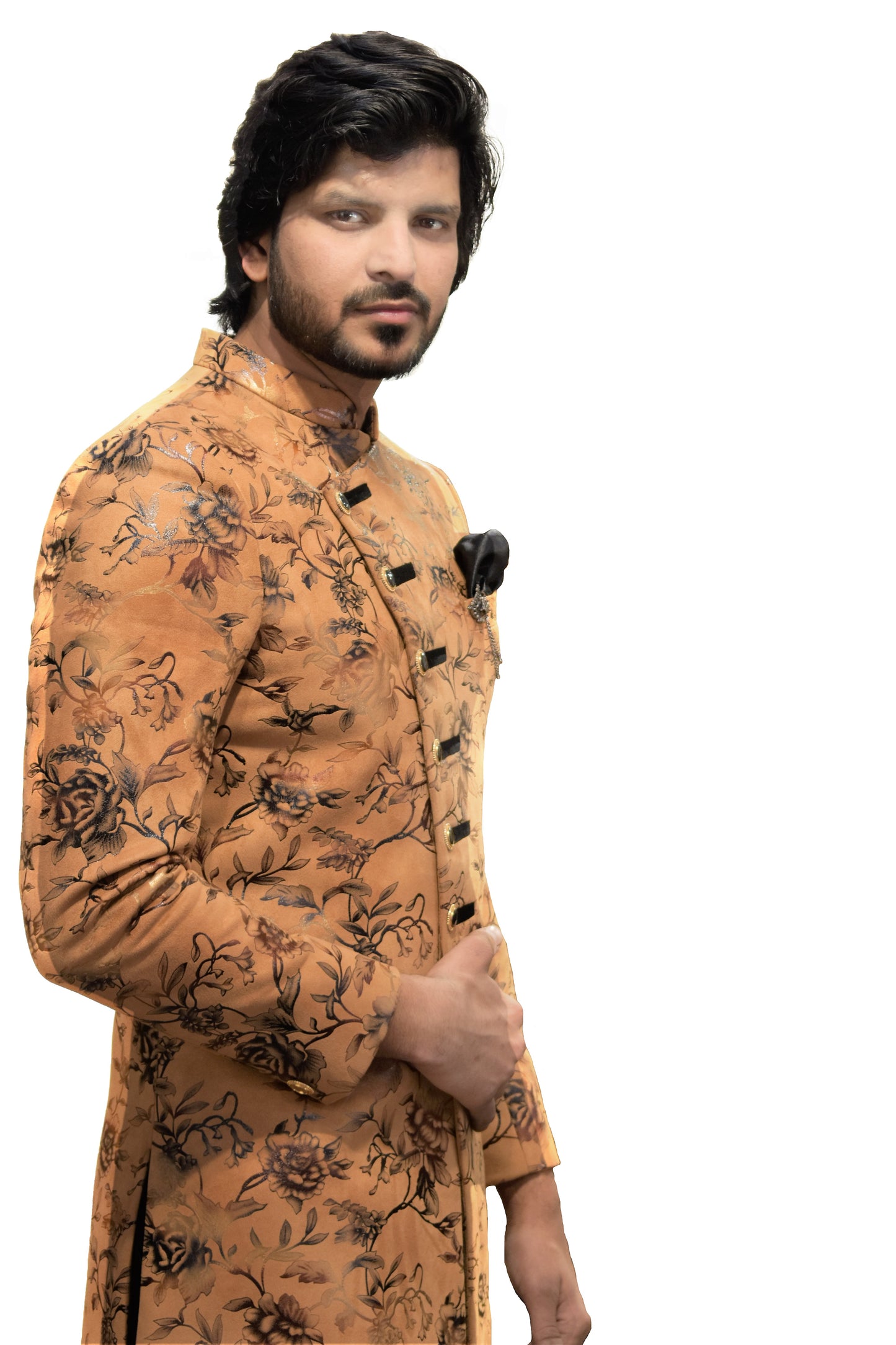 Brown Suede Indo Western